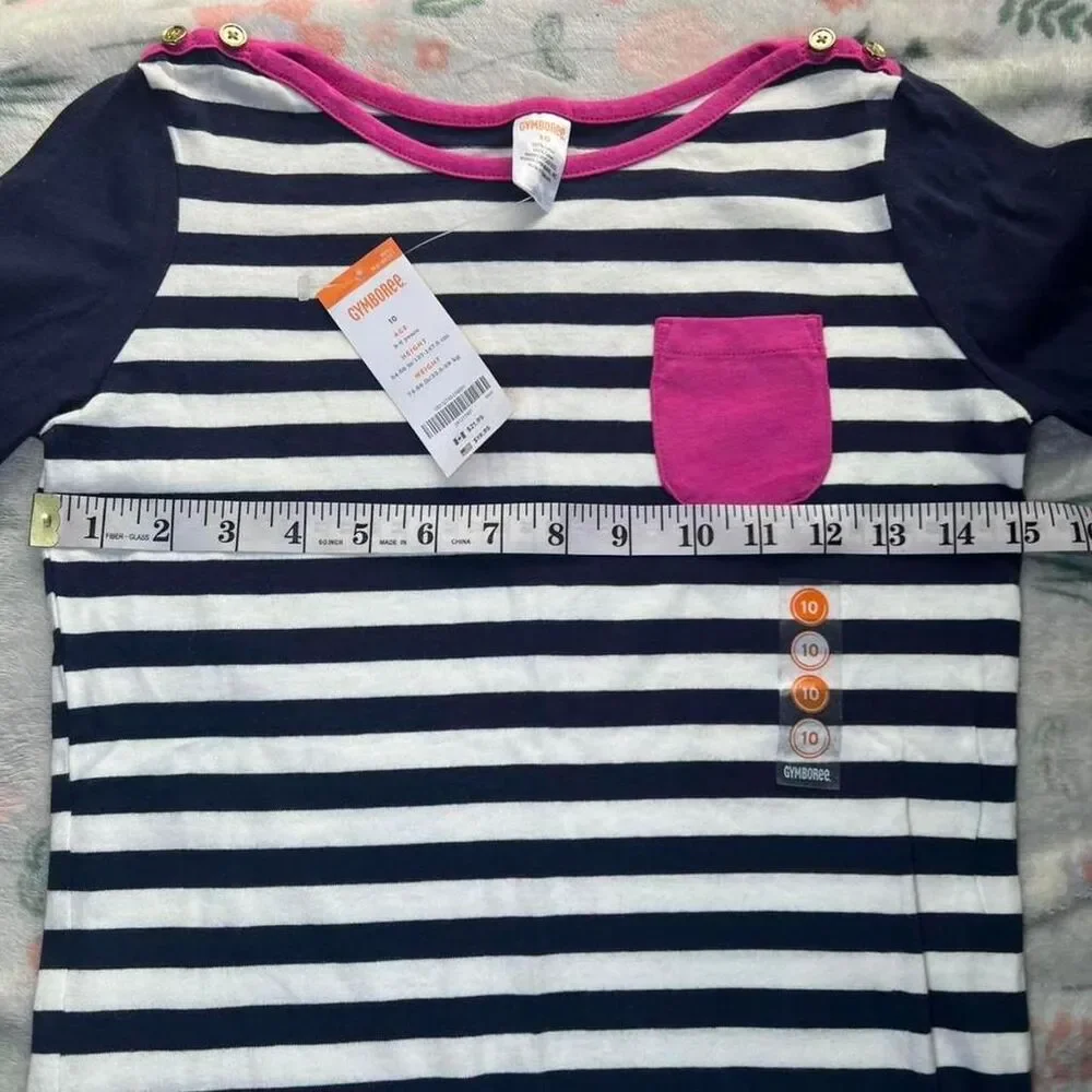 Gymboree Deadstock Striped Shirt 10 - Y2K Kidcore Twee Nautical Coastal Preppy